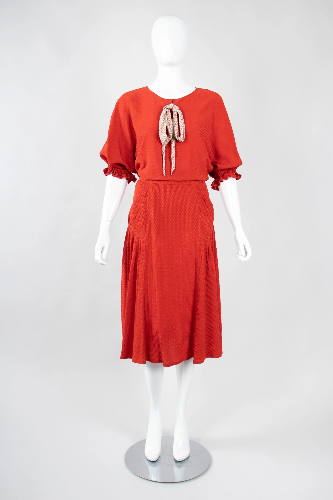 Silk Seersucker Tie Top & Skirt Set - Image 3