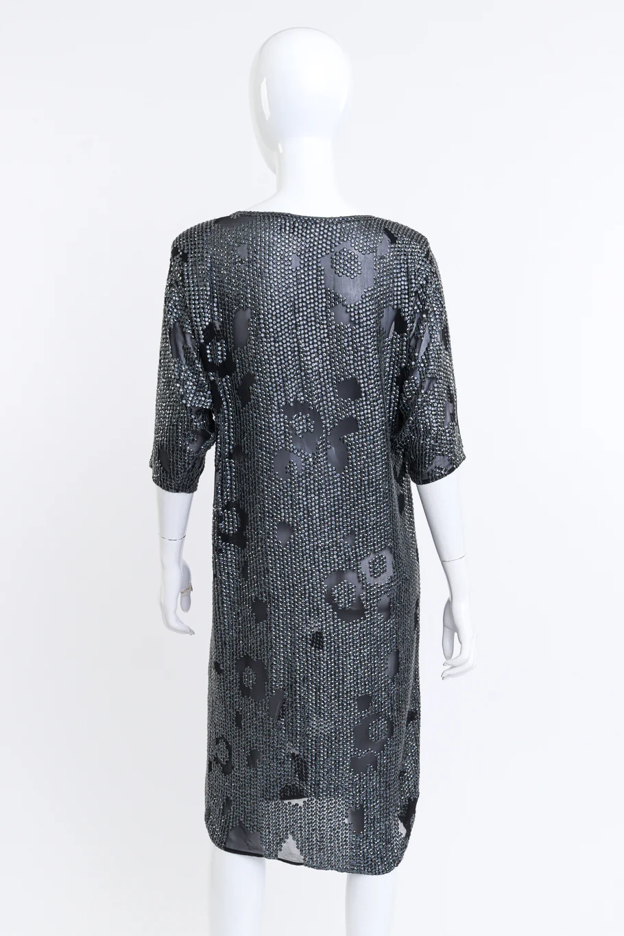 Silk Sequin Leopard Print Shift Dress - Image 4
