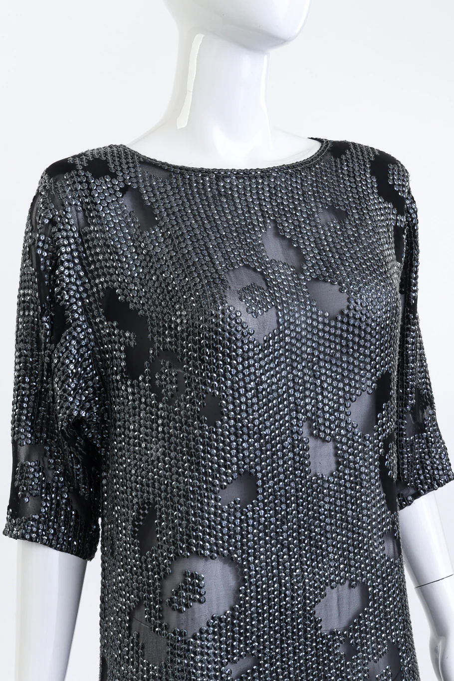 Silk Sequin Leopard Print Shift Dress - Image 5