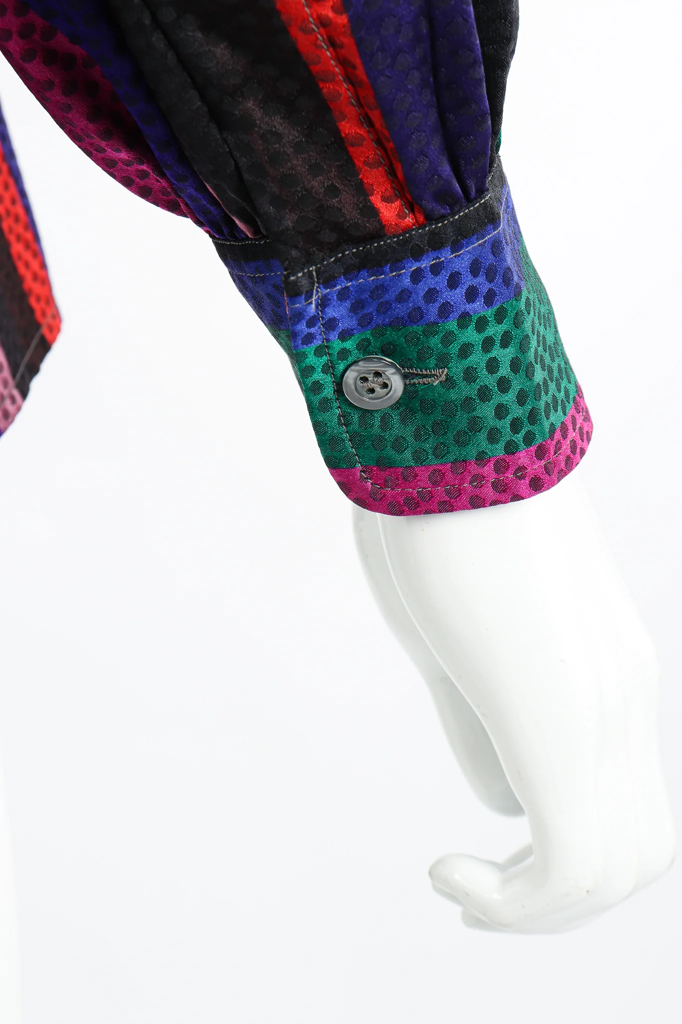 Silk Stripe Bow Blouse - Image 10