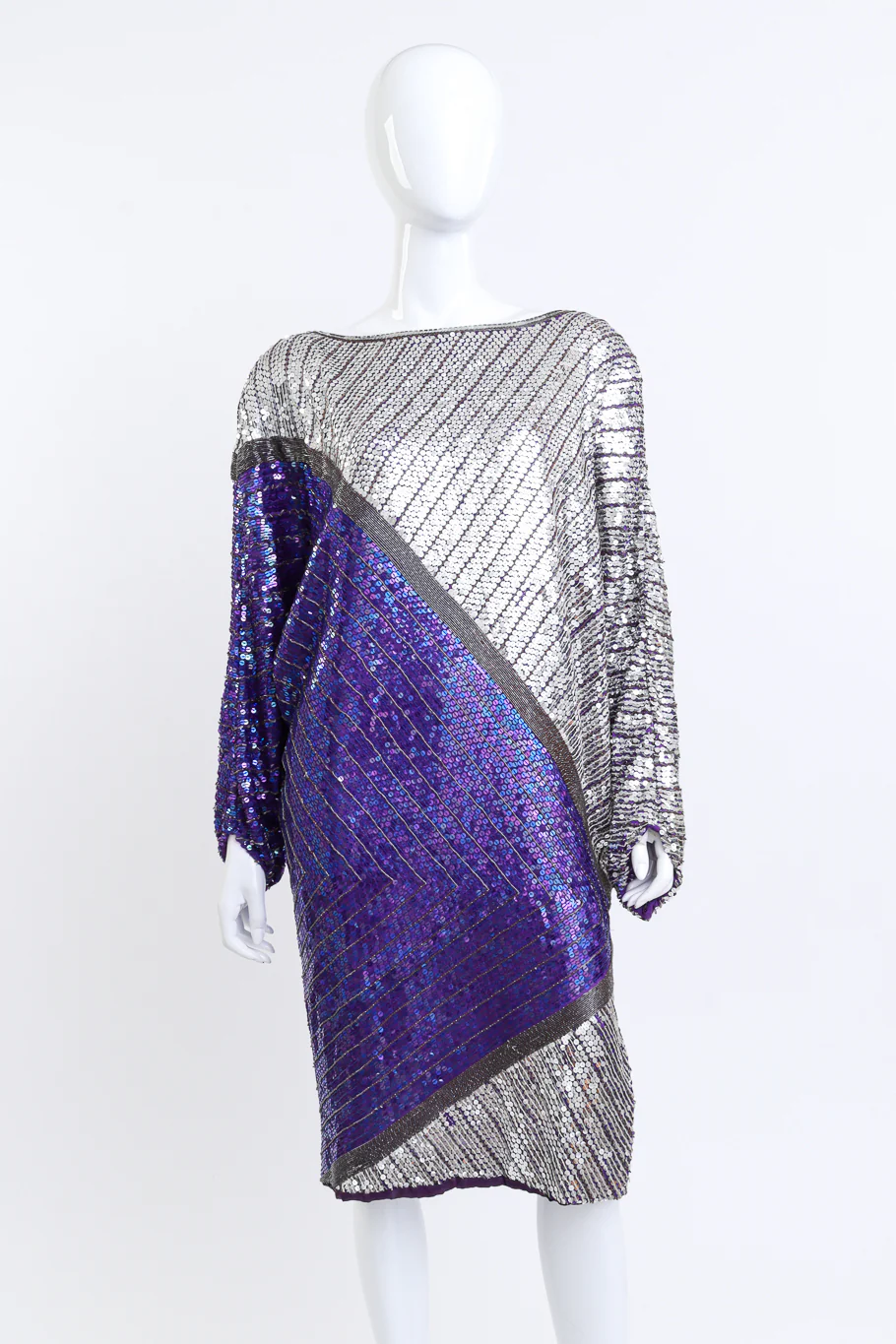 Silk Striped Sequin Dress