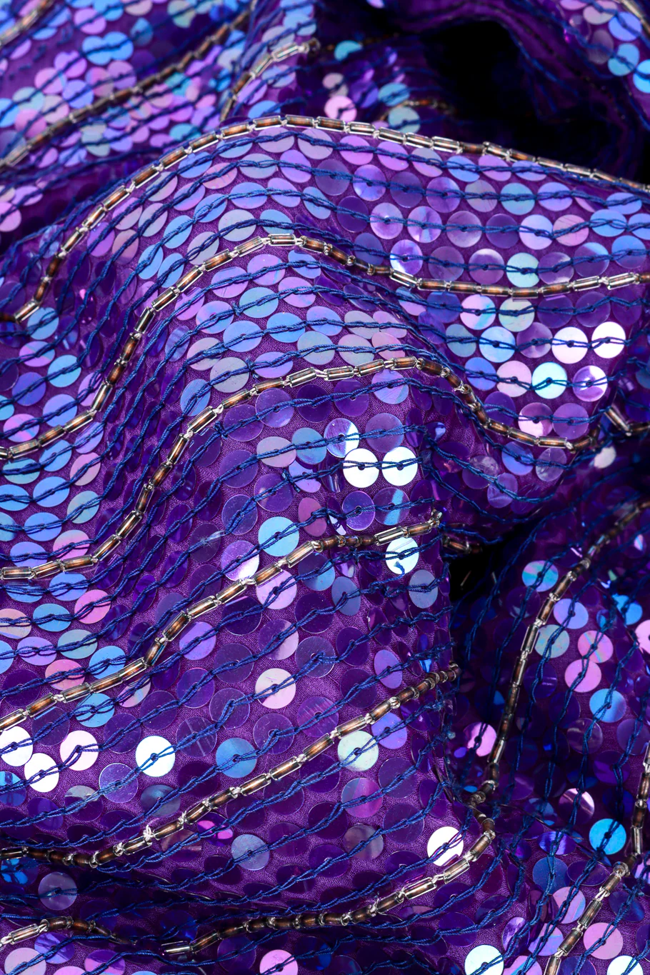 Silk Striped Sequin Dress - Image 6