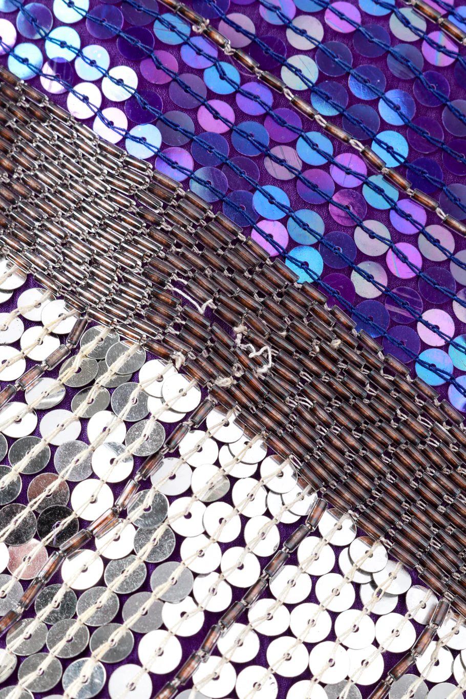 Silk Striped Sequin Dress - Image 9