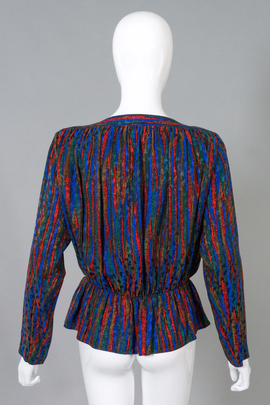 Silk Striped Wrap Top - Image 5