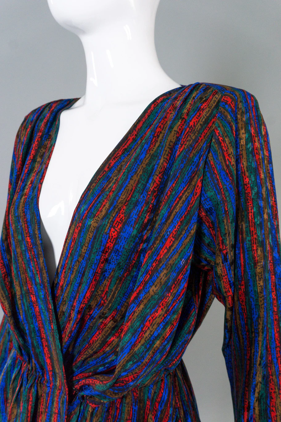 Silk Striped Wrap Top - Image 7