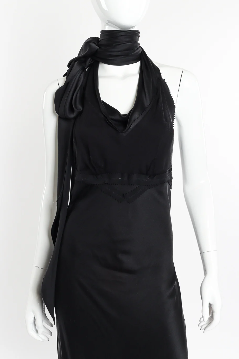 Silk Tie Halter Dress - Image 3