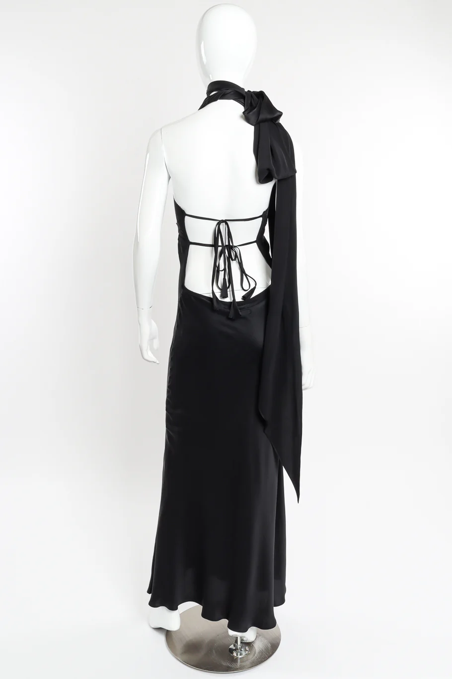 Silk Tie Halter Dress - Image 5