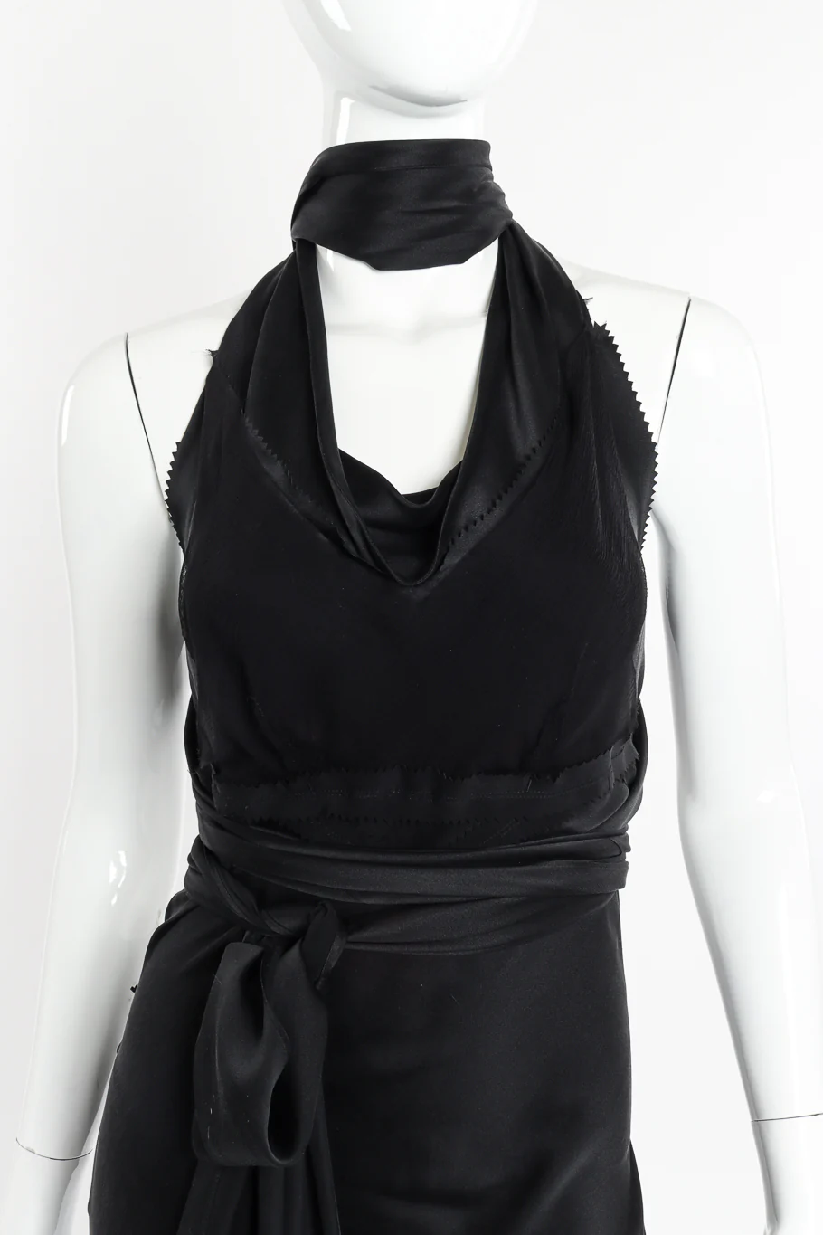 Silk Tie Halter Dress - Image 7