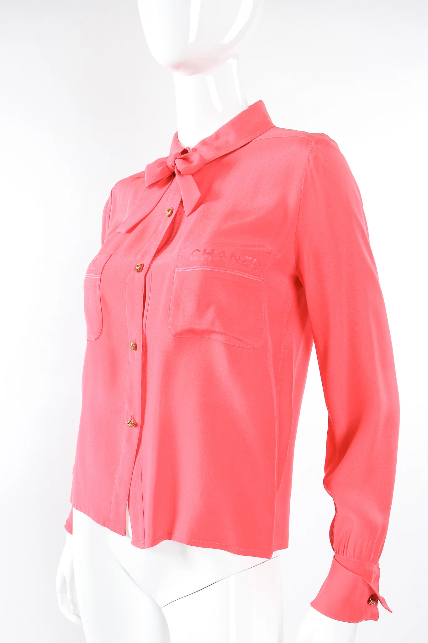 Silk Tie Neck Shirt - Image 3