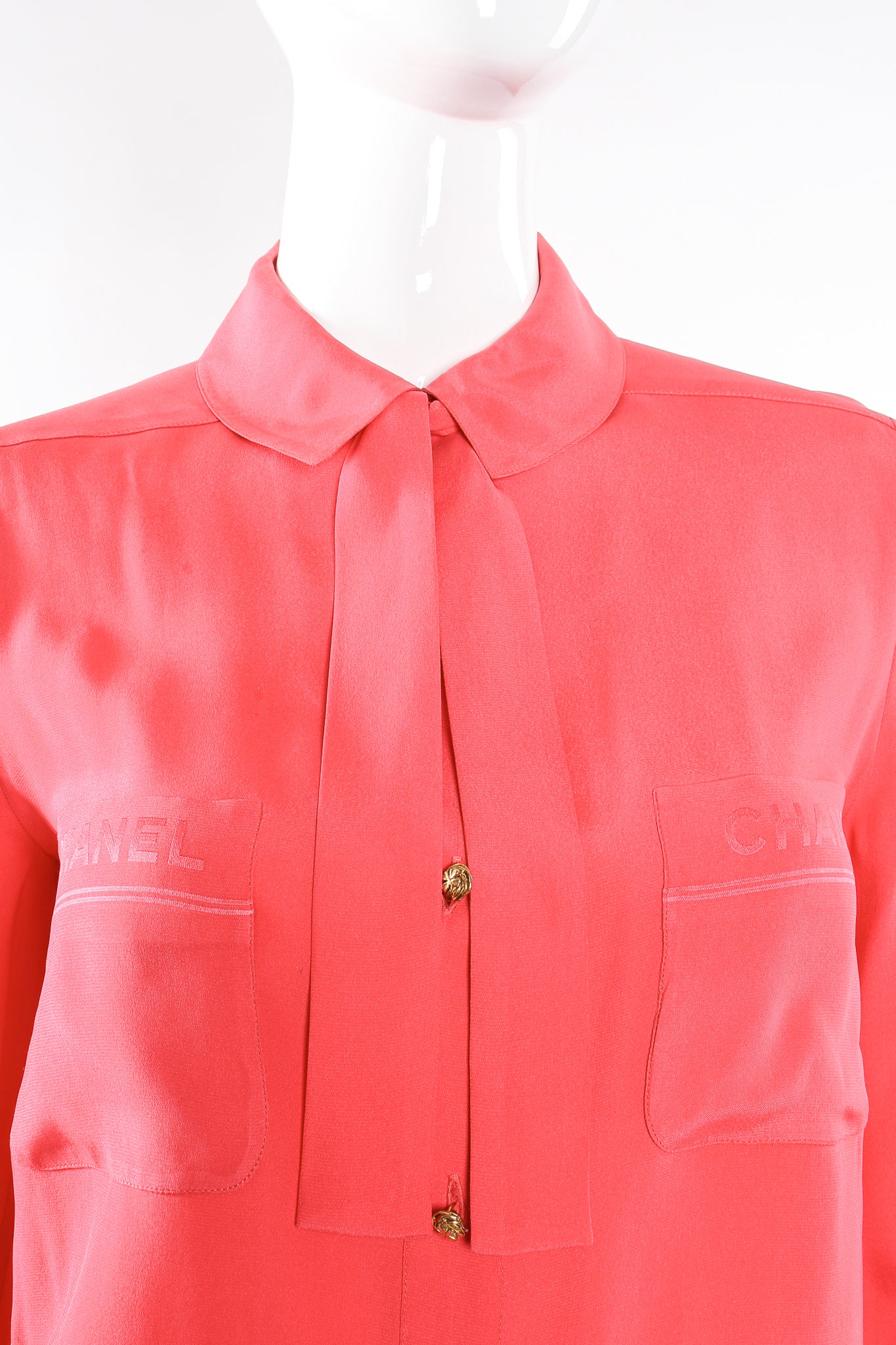 Silk Tie Neck Shirt - Image 4