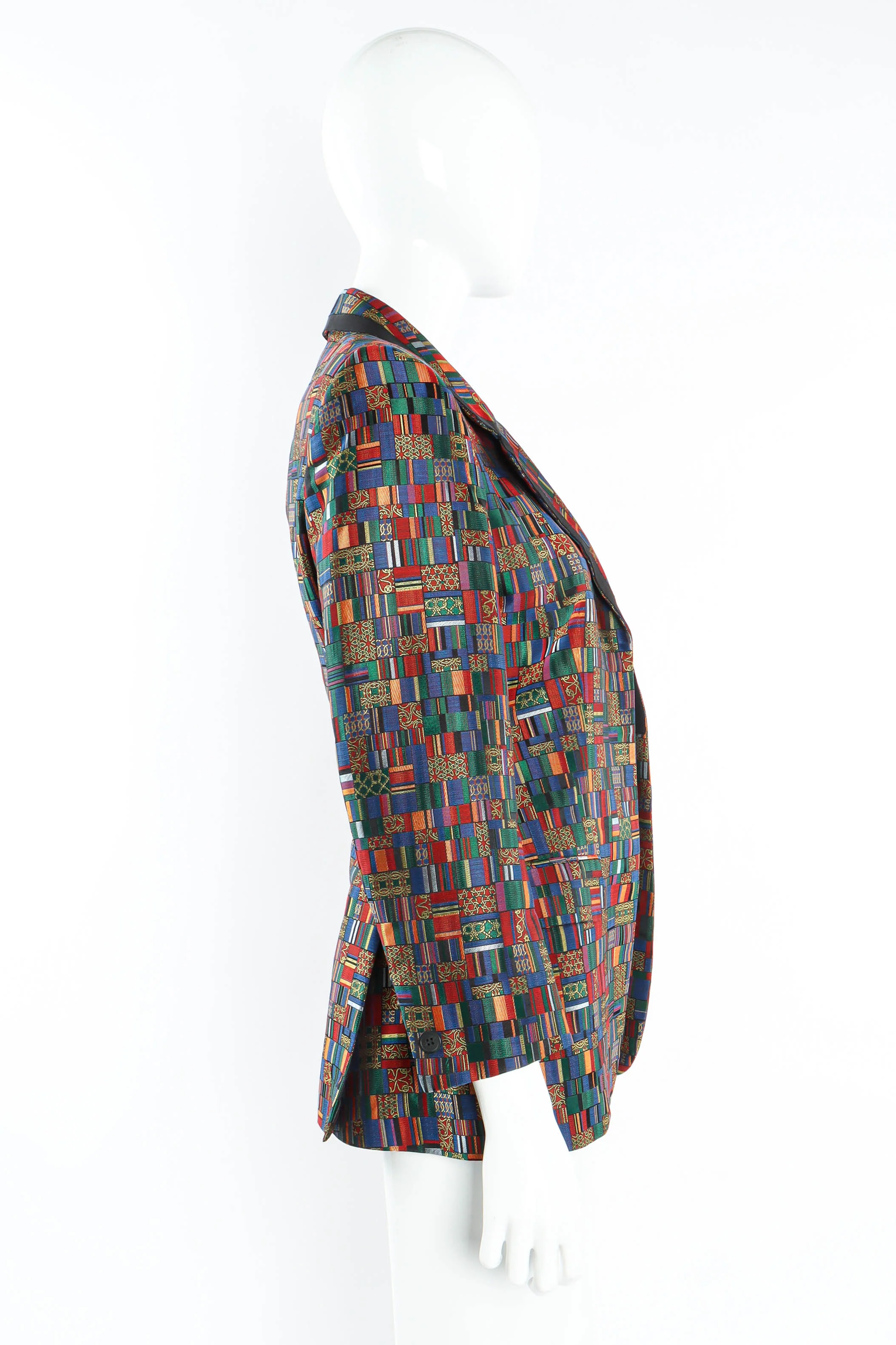 Mosaic Patchwork Silk Blazer - Image 7