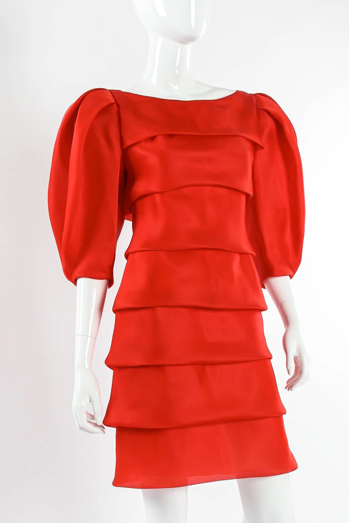 Silk Tiered Cocktail Dress - Image 4