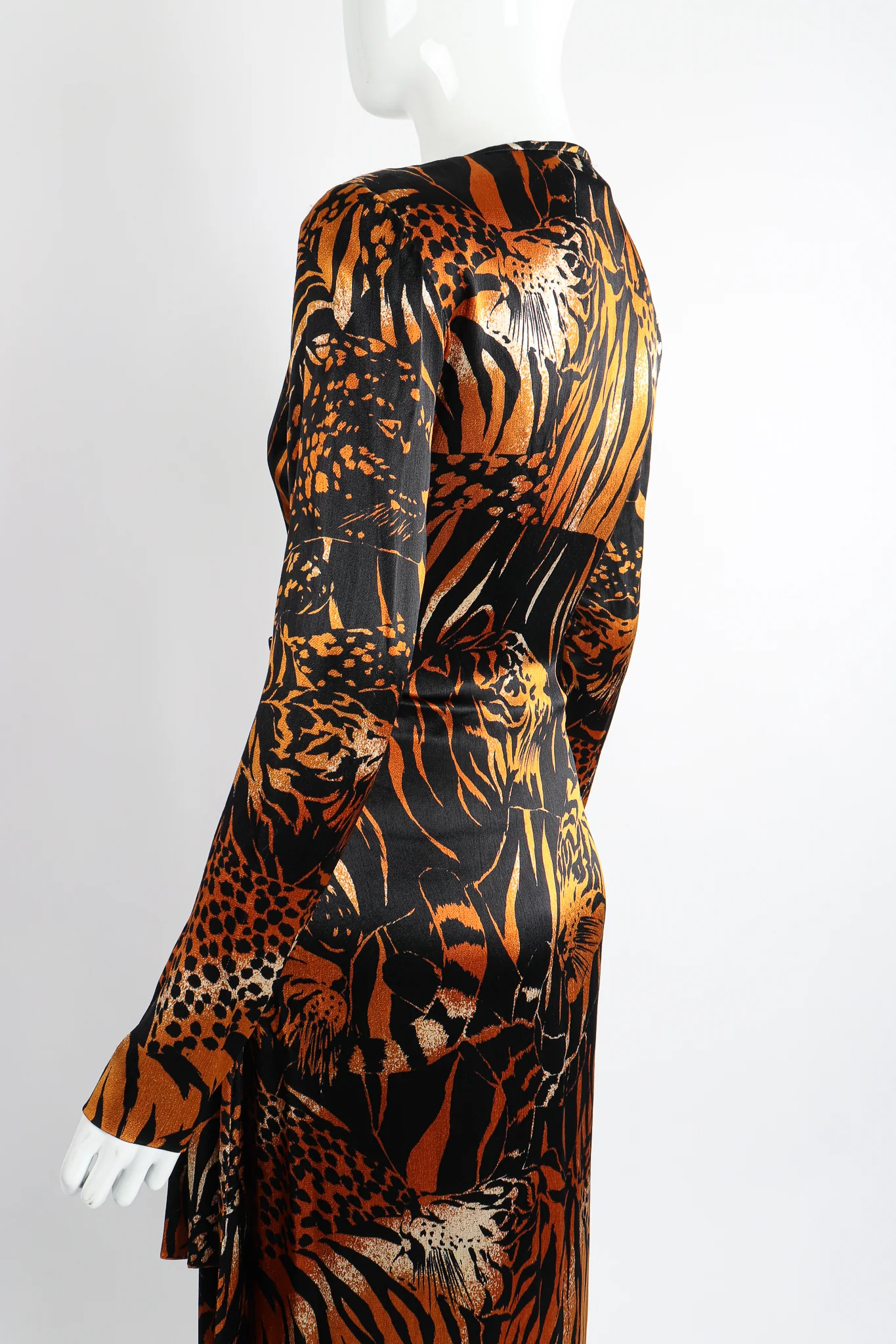 Silk Tiger Wrap Dress - Image 2