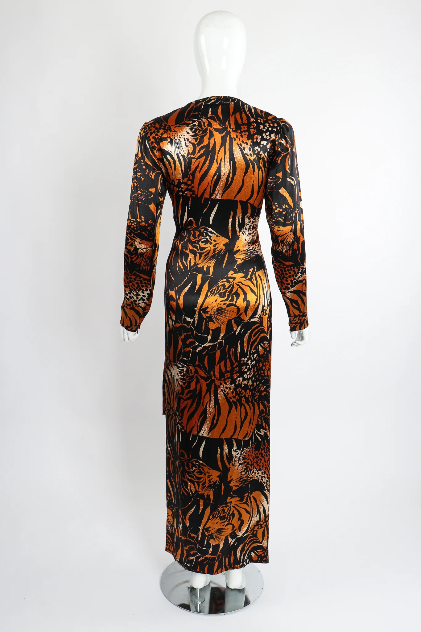 Silk Tiger Wrap Dress - Image 6
