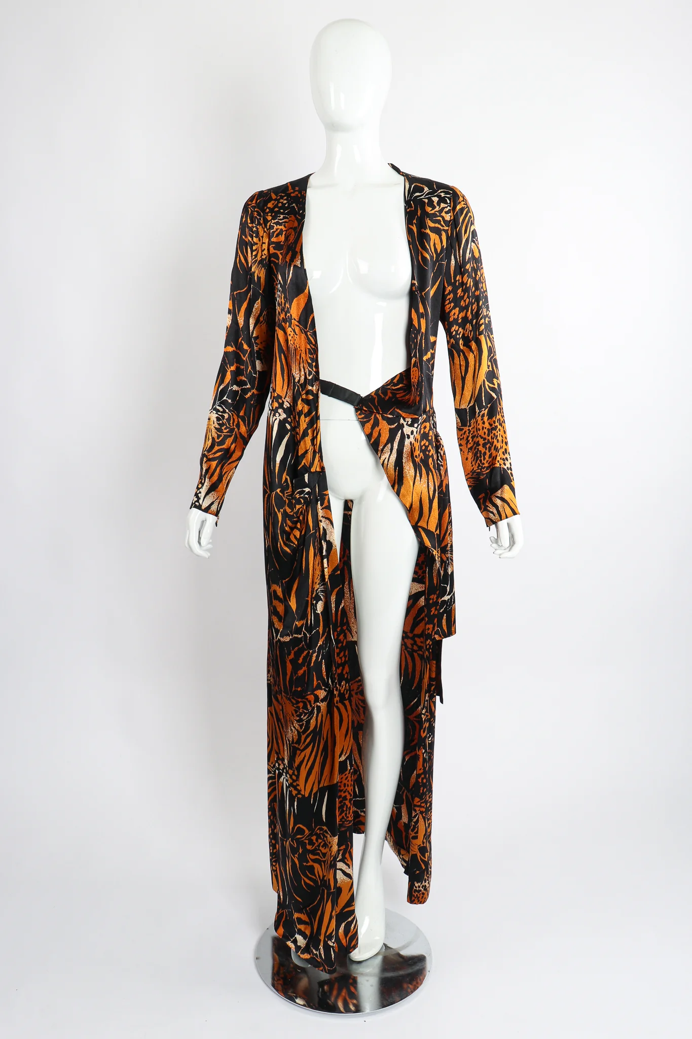 Silk Tiger Wrap Dress - Image 8