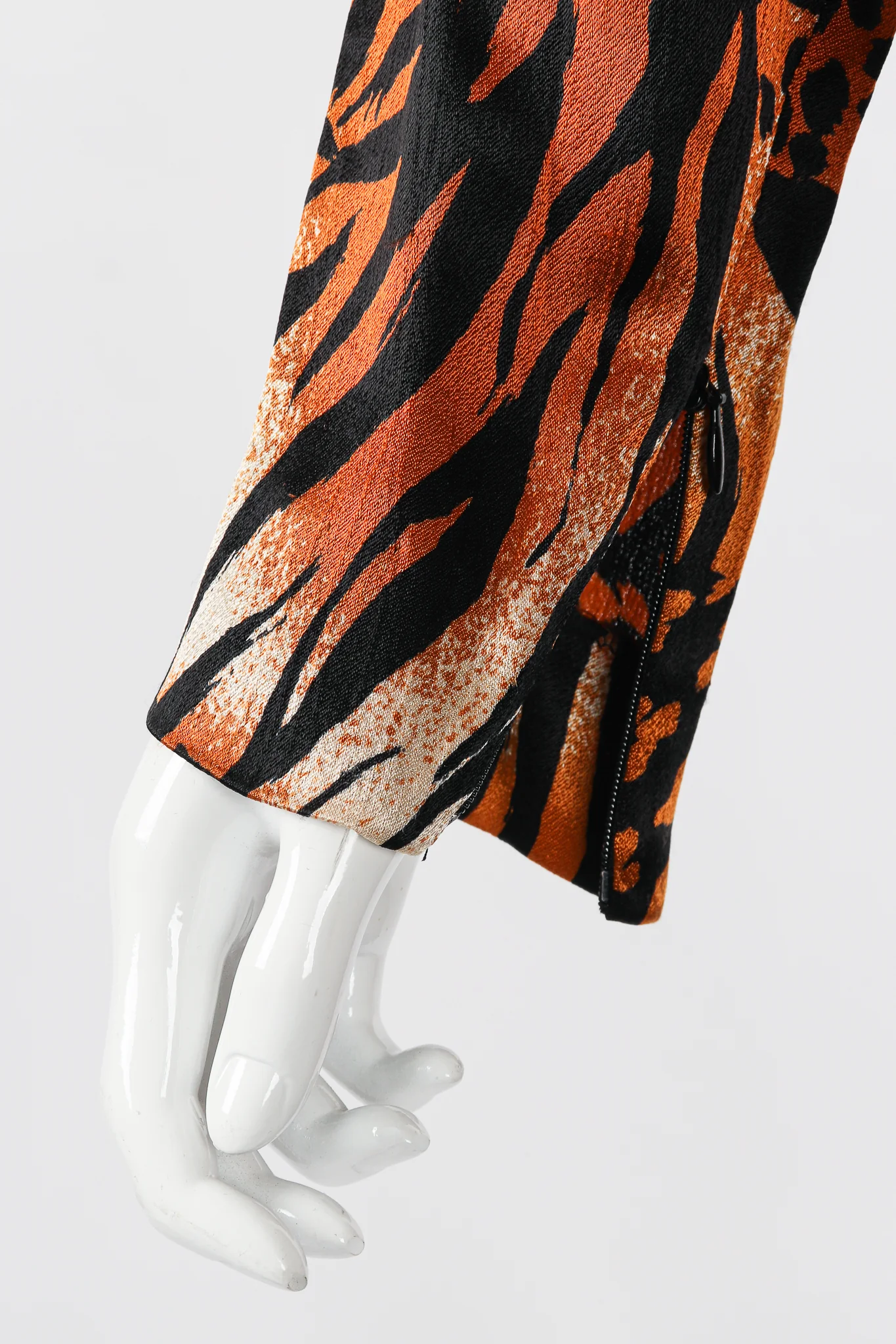 Silk Tiger Wrap Dress - Image 9