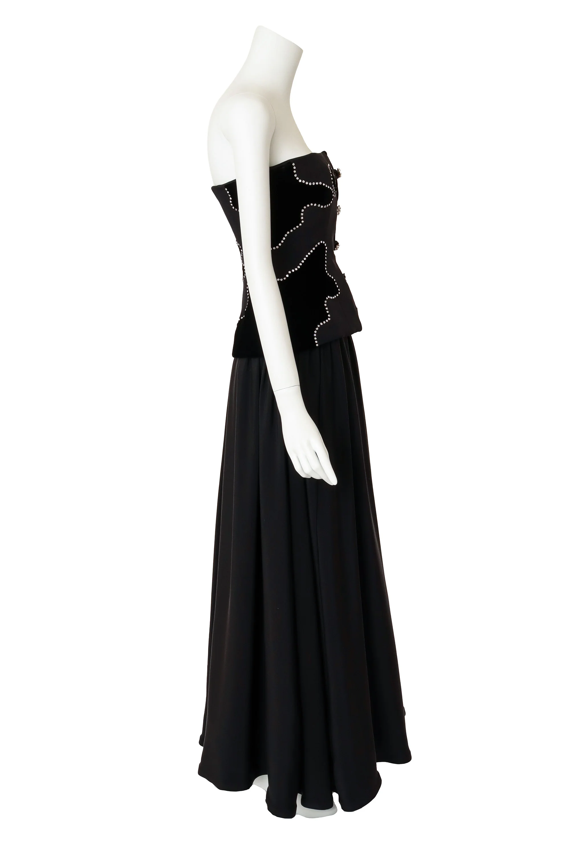 Silk Velvet Bustier & Skirt Set - Image 3