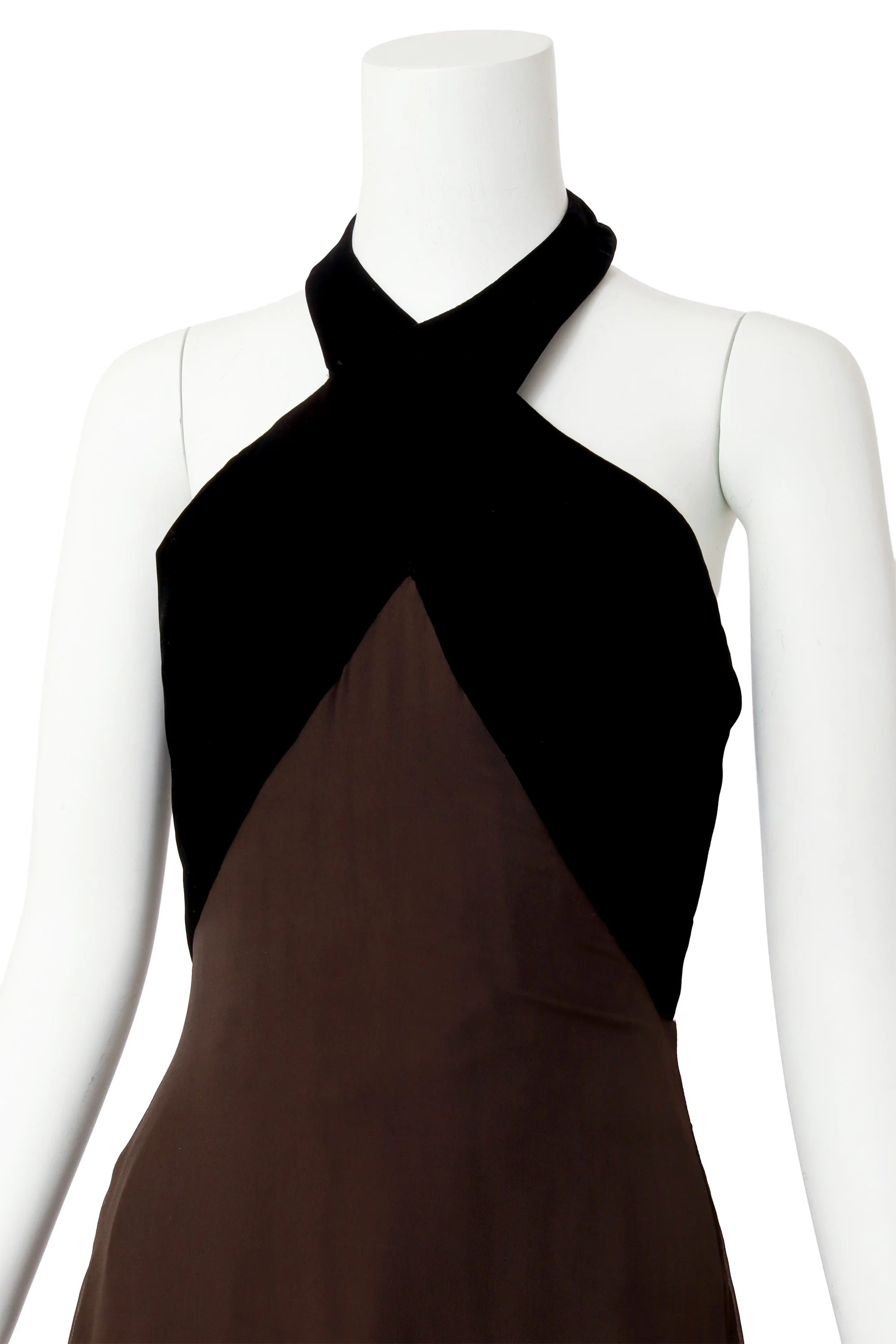 Chiffon Velvet Halter Dress - Image 2