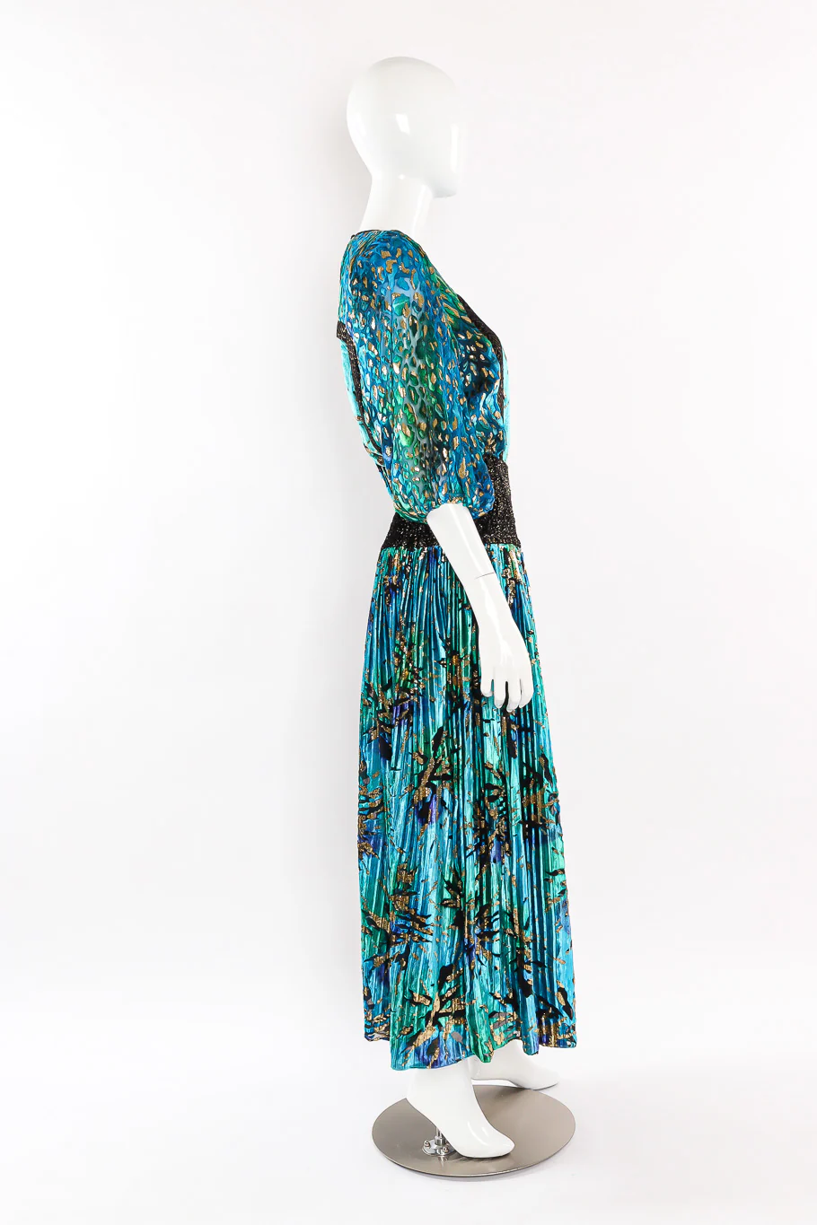 Silk Velvet Lamé Dress - Image 3