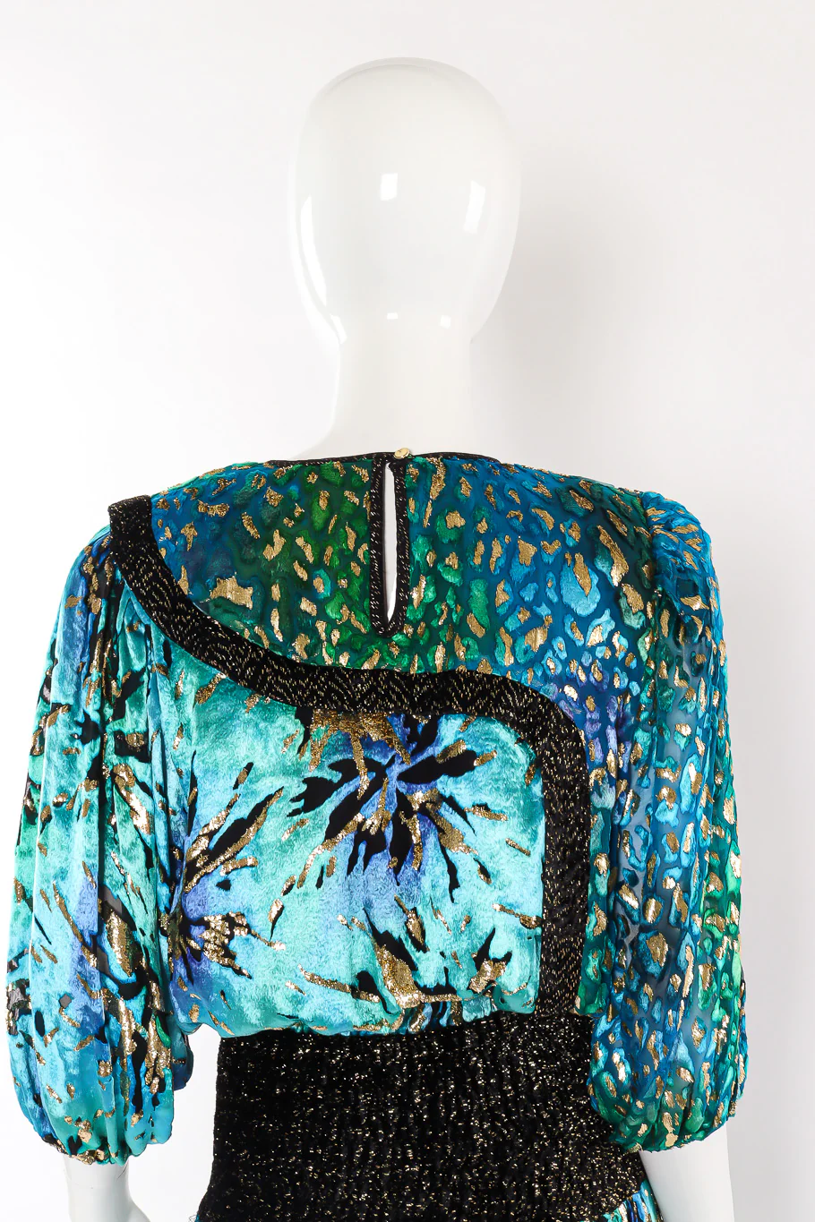 Silk Velvet Lamé Dress - Image 4