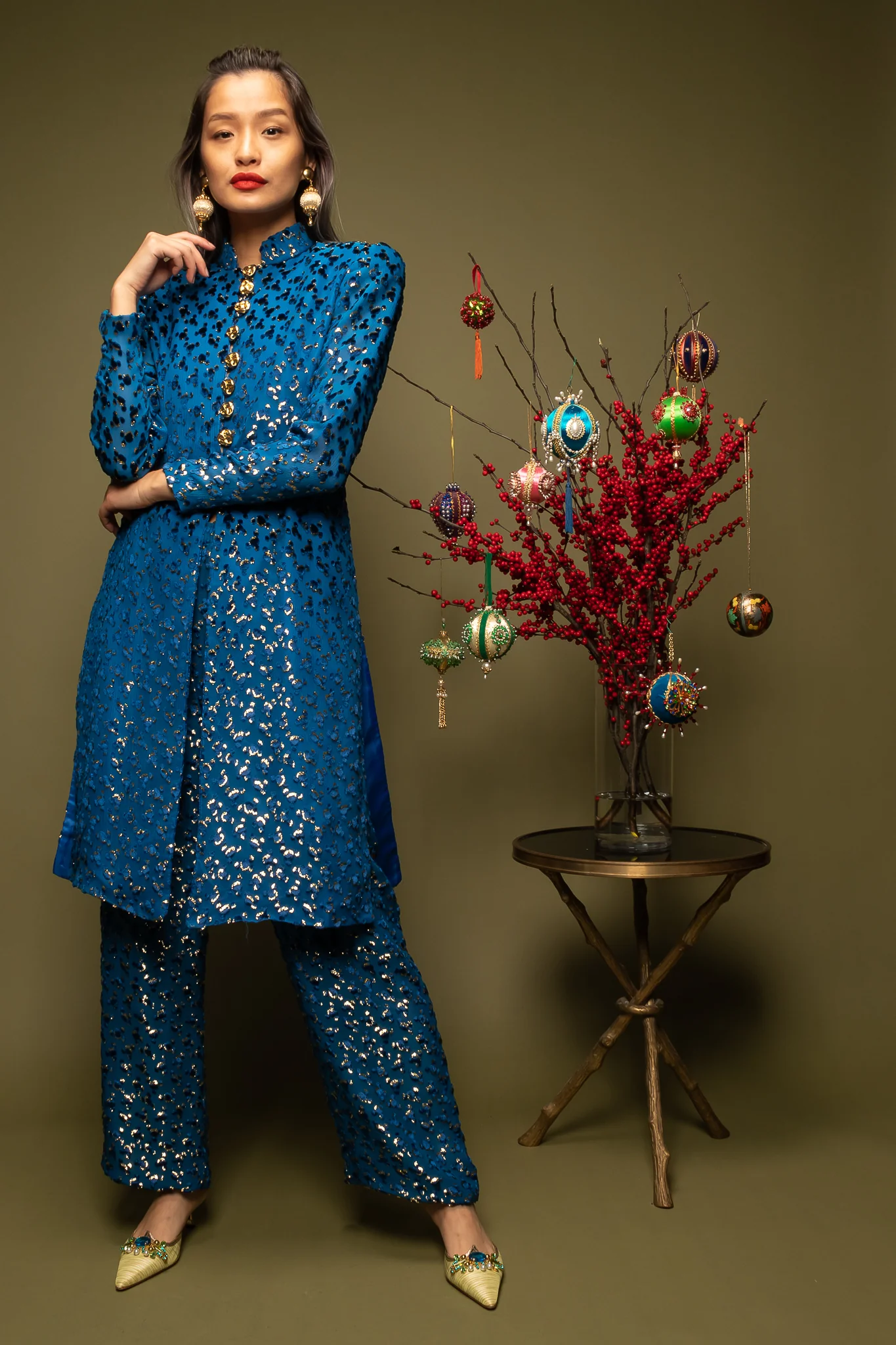 Silk Velvet Lamé Leisure Suit - Image 5