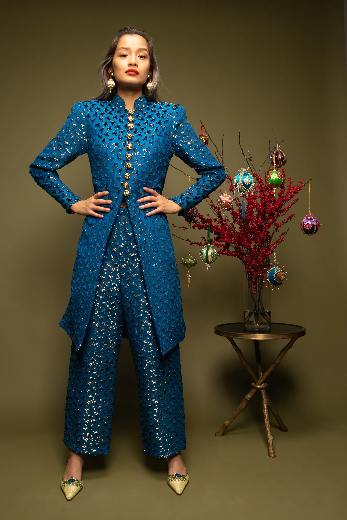 Silk Velvet Lamé Leisure Suit - Image 6
