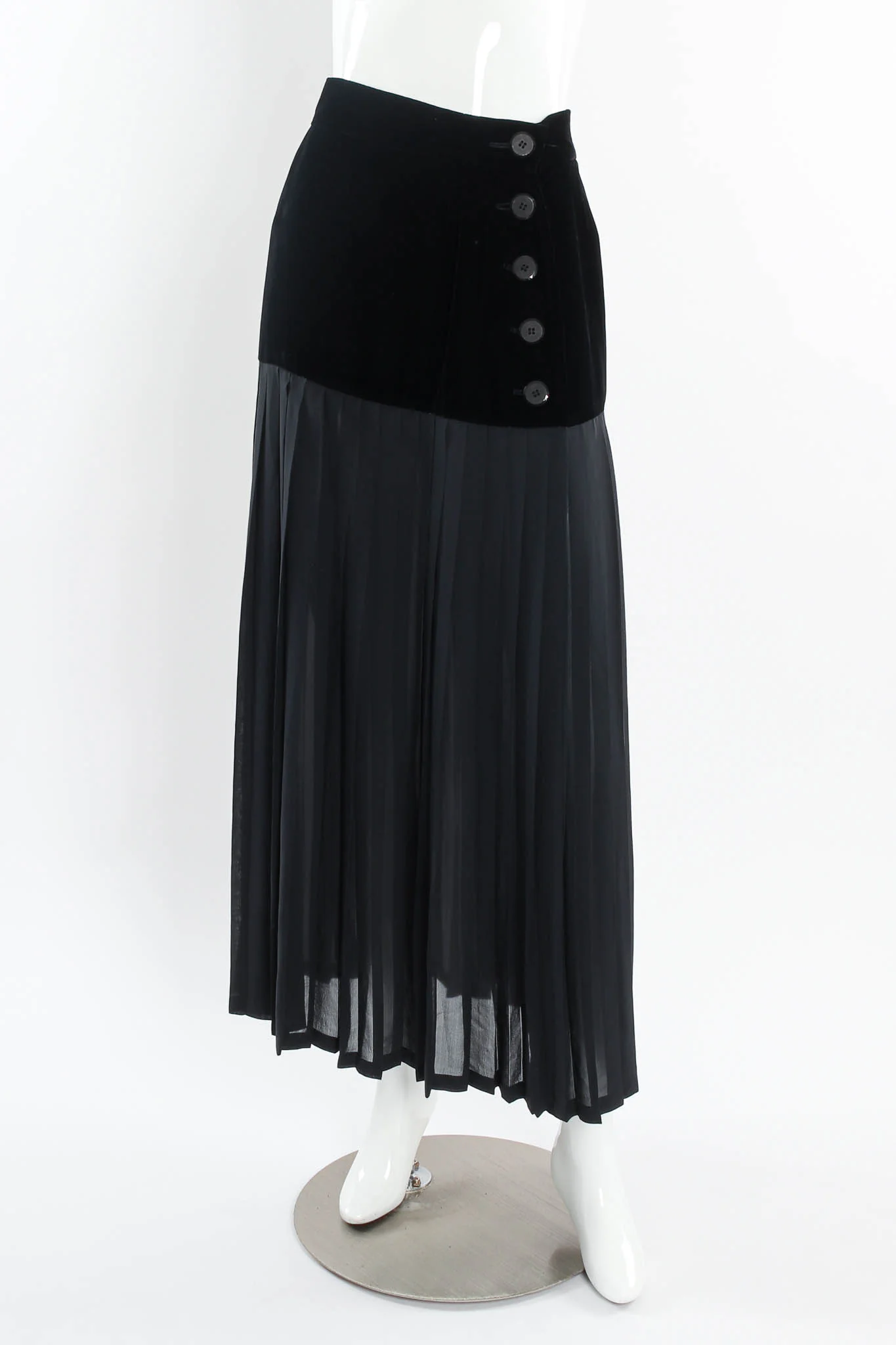 Silk Velvet Pleated Skirt