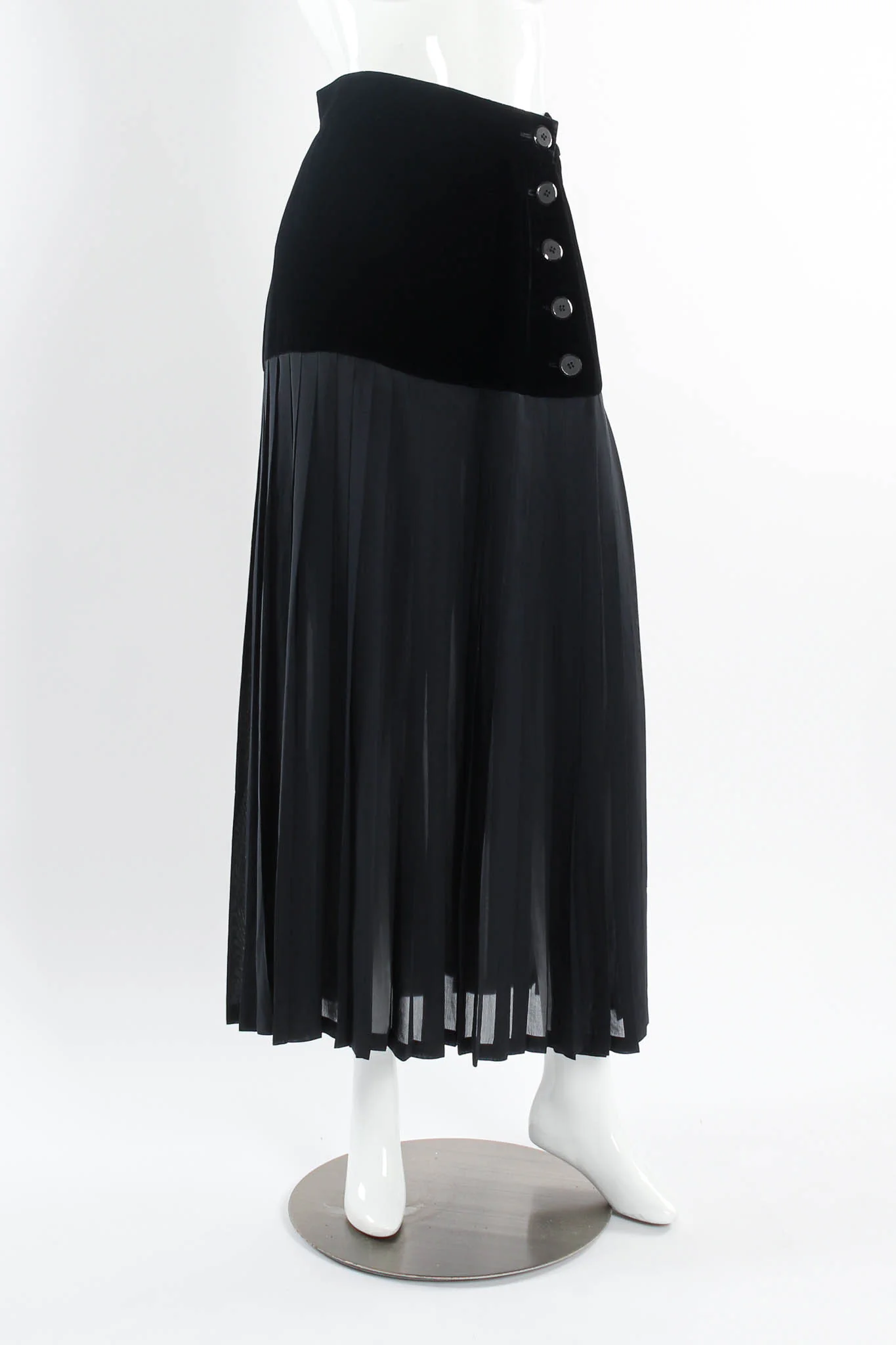 Silk Velvet Pleated Skirt - Image 7