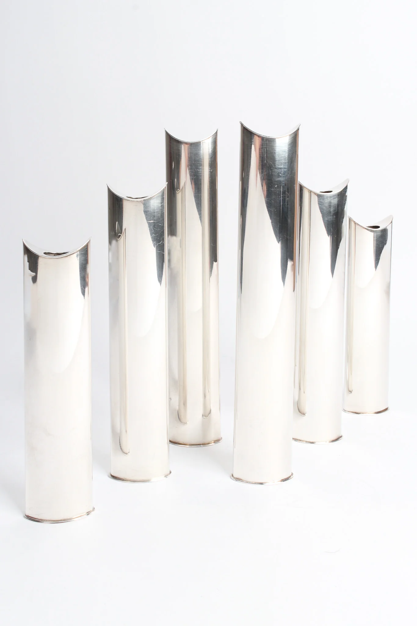 Sculptural Silver Candle Holders - Image 3