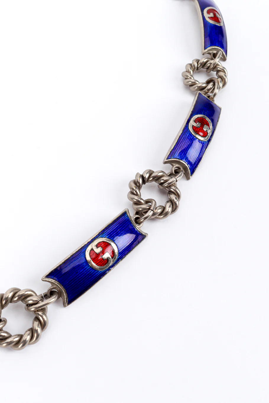 Silver Enamel GG Logo Belt - Image 4