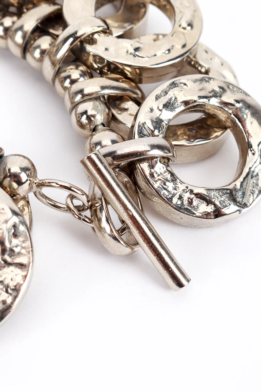 Silver Hammered O-Ring Charm Bracelet I - Image 7