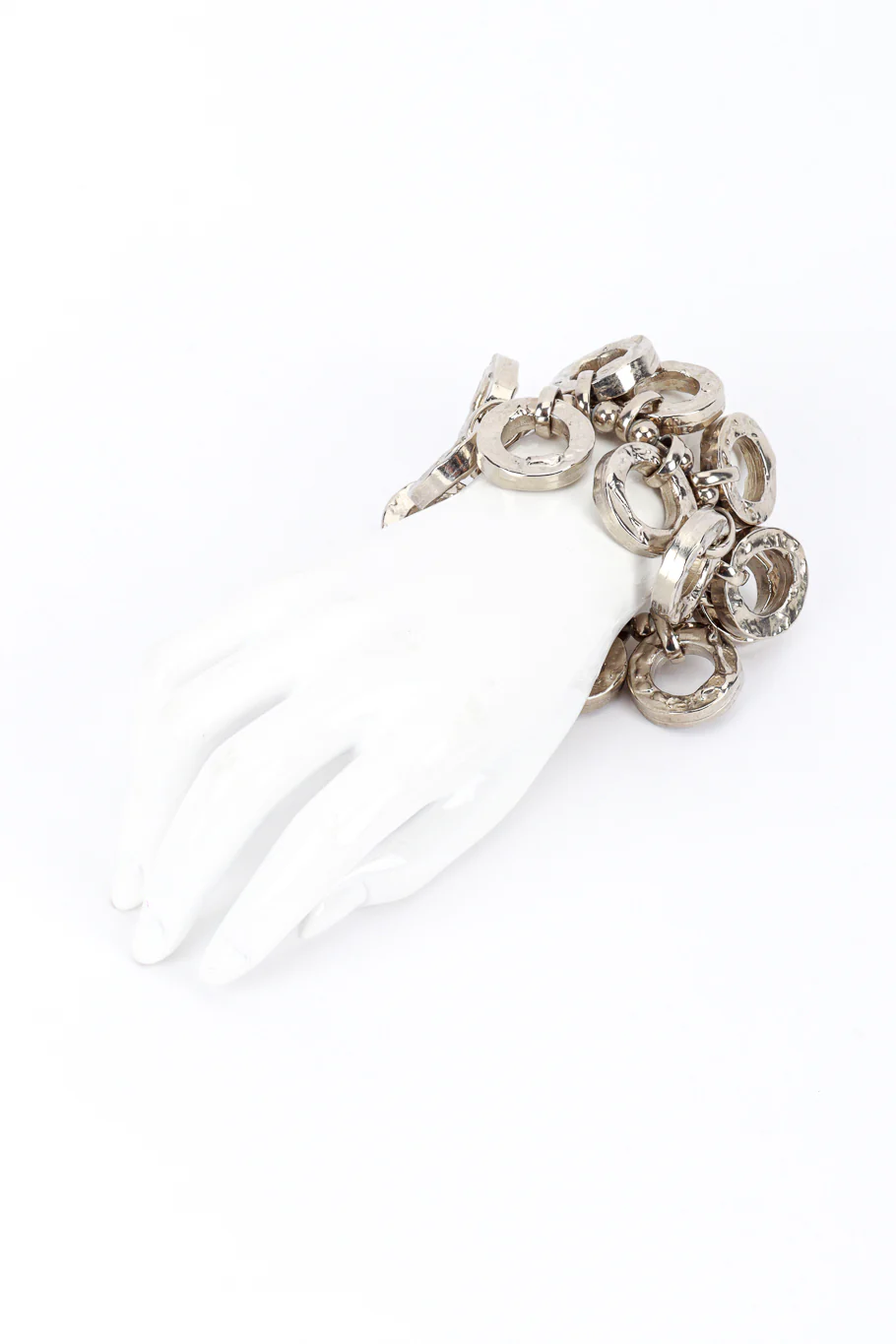 Silver Hammered O-Ring Charm Bracelet II - Image 3