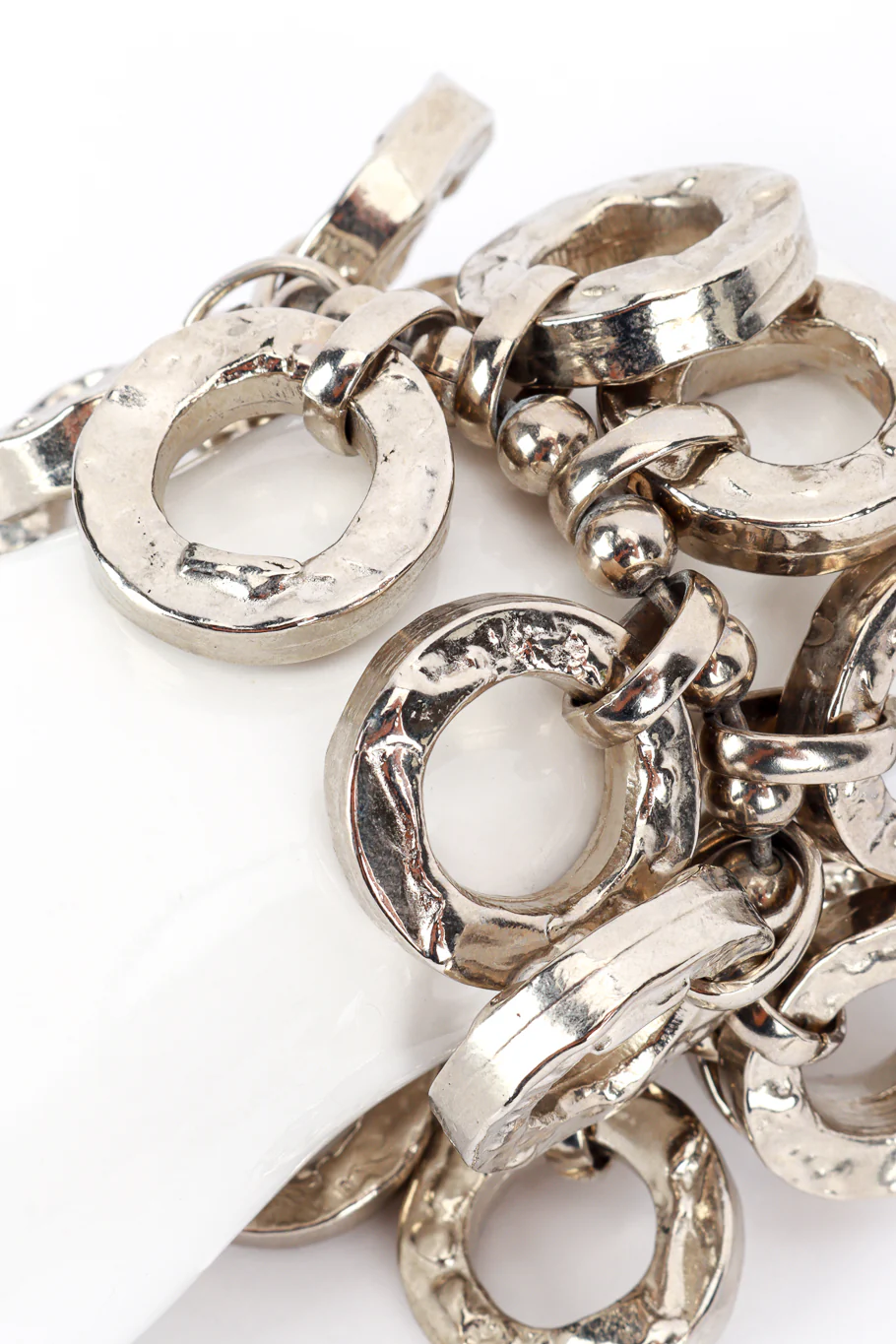 Silver Hammered O-Ring Charm Bracelet II - Image 4