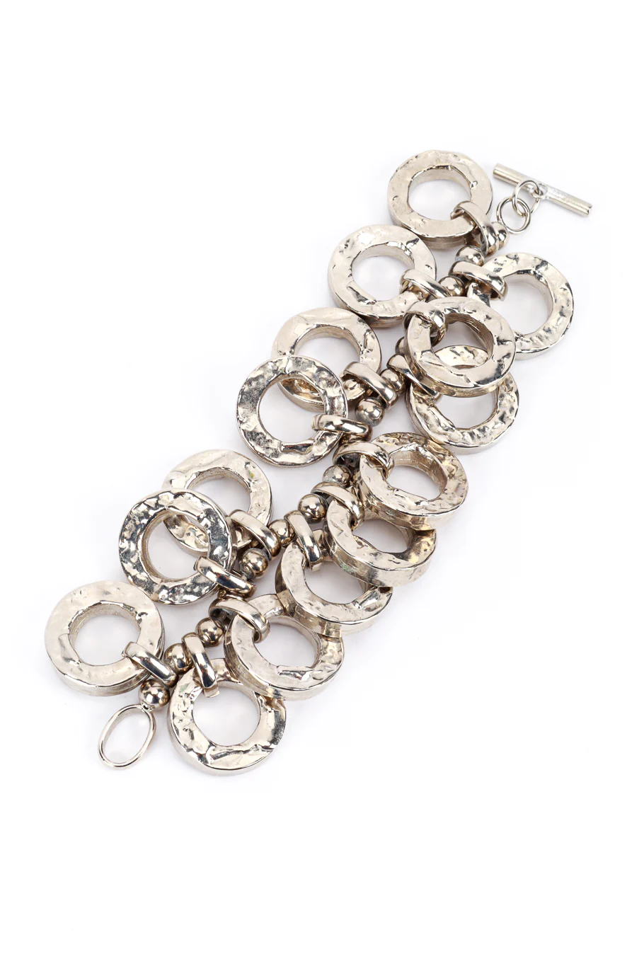 Silver Hammered O-Ring Charm Bracelet II - Image 5