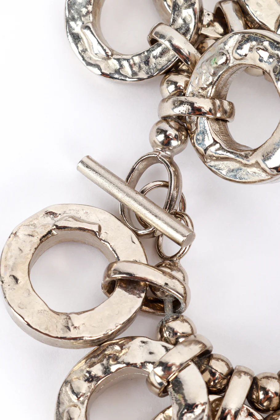 Silver Hammered O-Ring Charm Bracelet II - Image 7