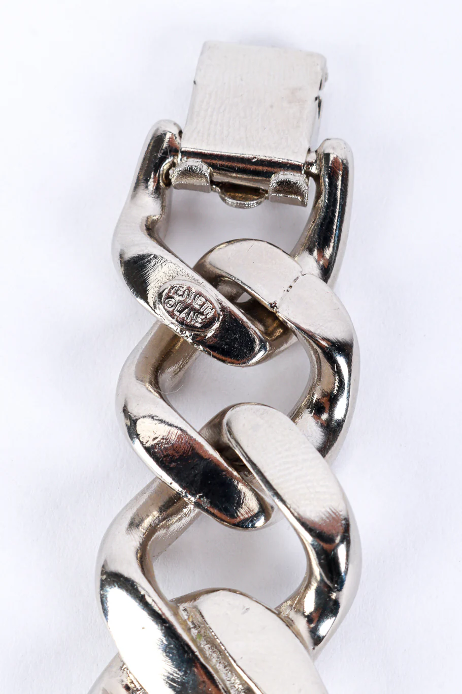Silver Rhinestone Curb Chain Bracelet - Image 5