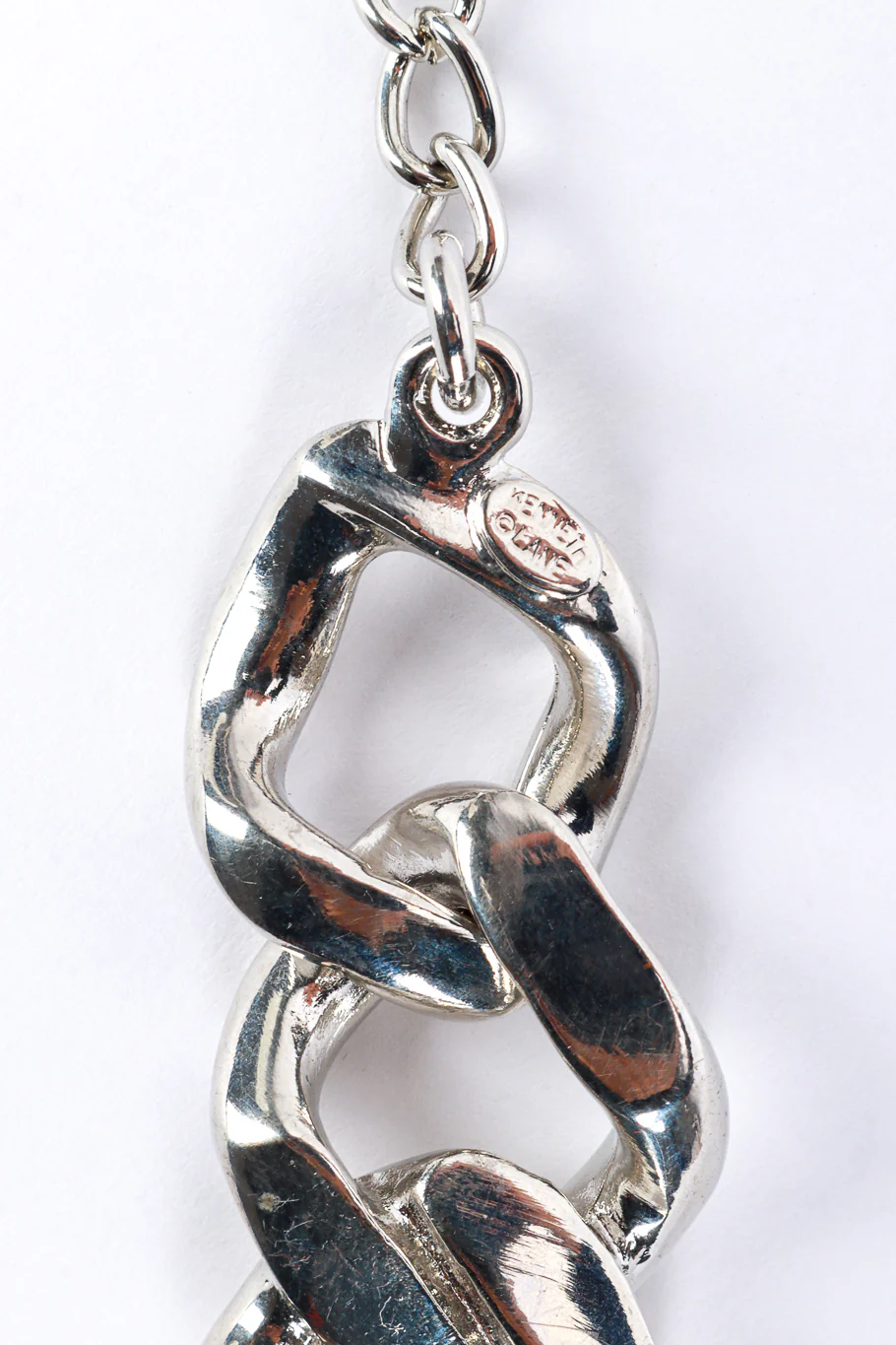 Silver Rhinestone Curb Chain Necklace - Image 5
