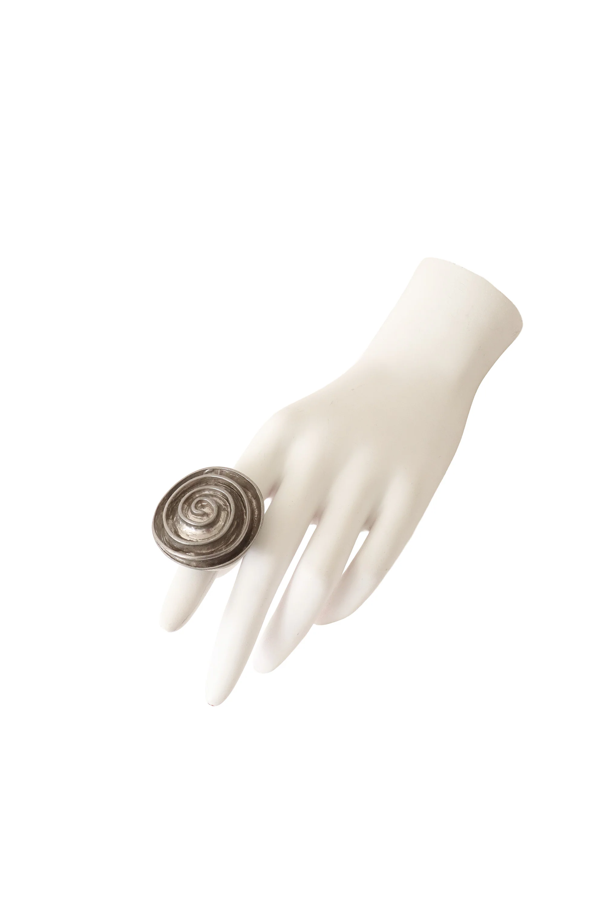 Silver Sculptural Spiral Ring - Image 2
