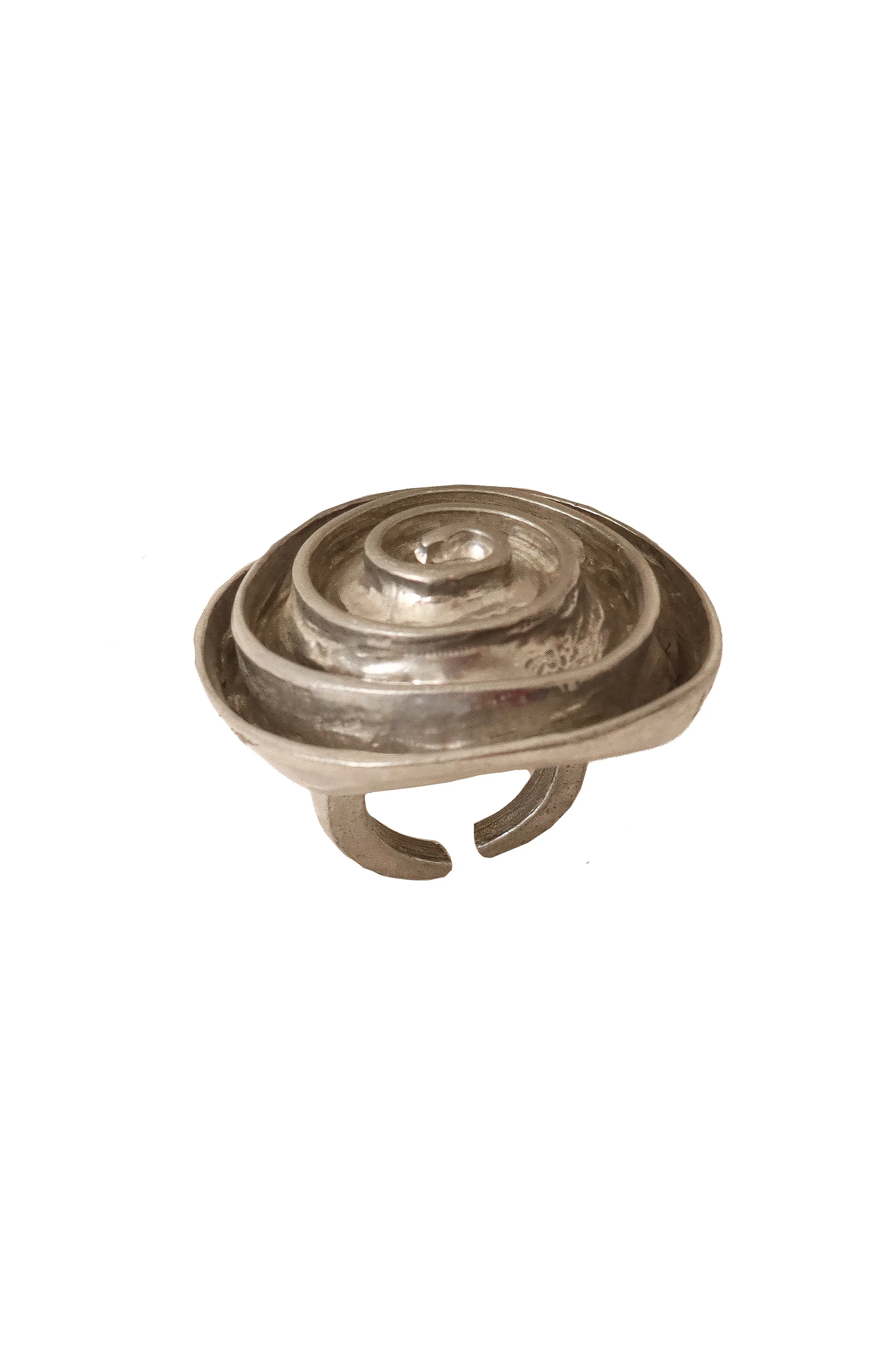 Silver Sculptural Spiral Ring - Image 3