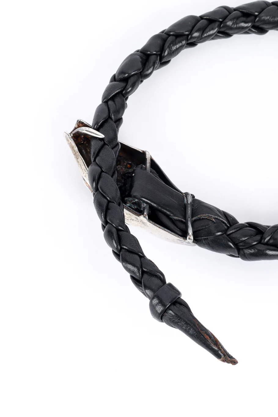 Silver Snakebite Leather Collar - Image 7