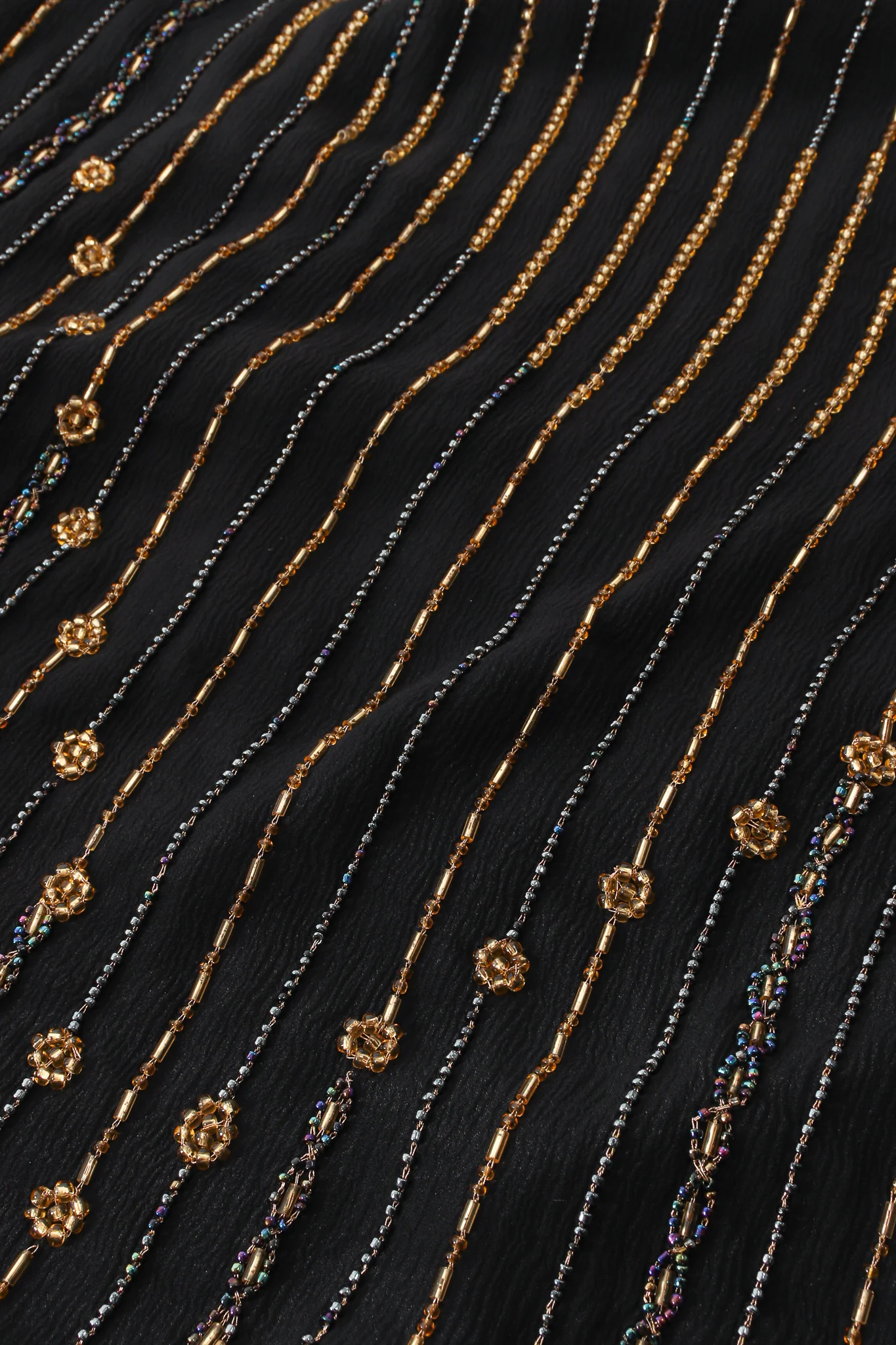 Bead Striped Silk Shift Dress - Image 6