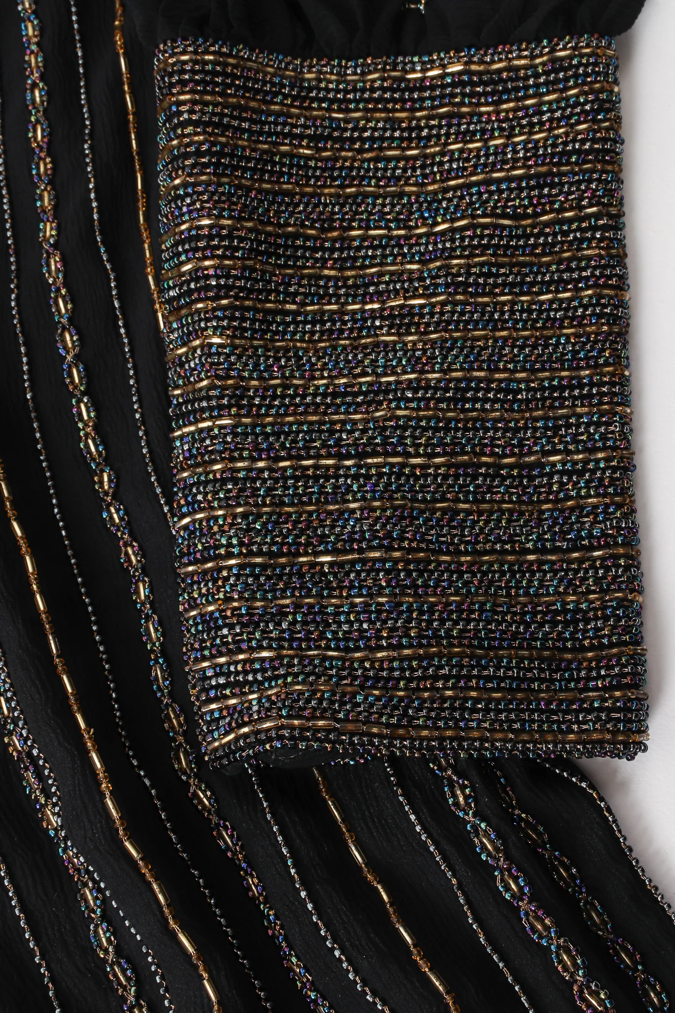 Bead Striped Silk Shift Dress - Image 7