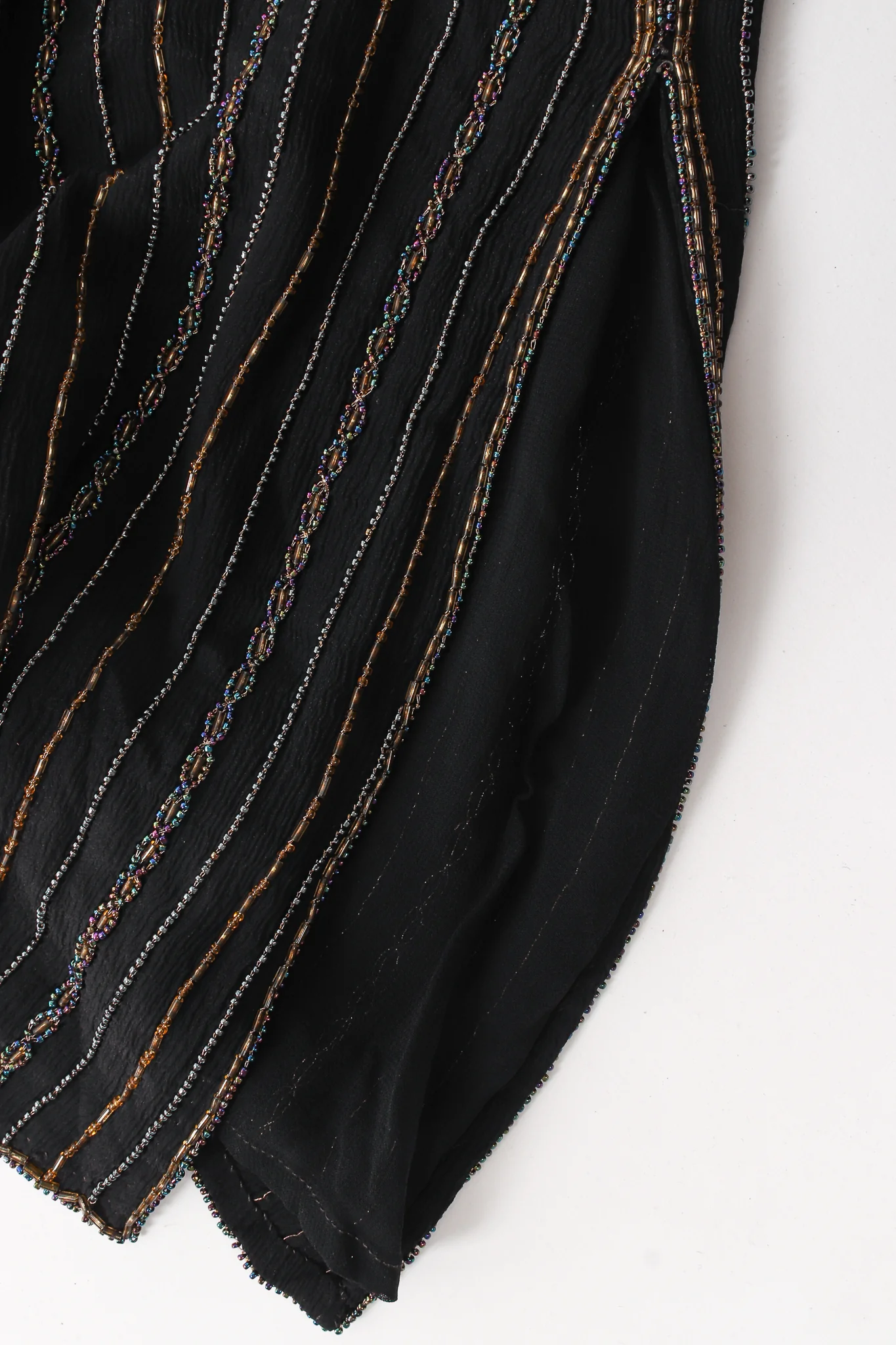Bead Striped Silk Shift Dress - Image 8