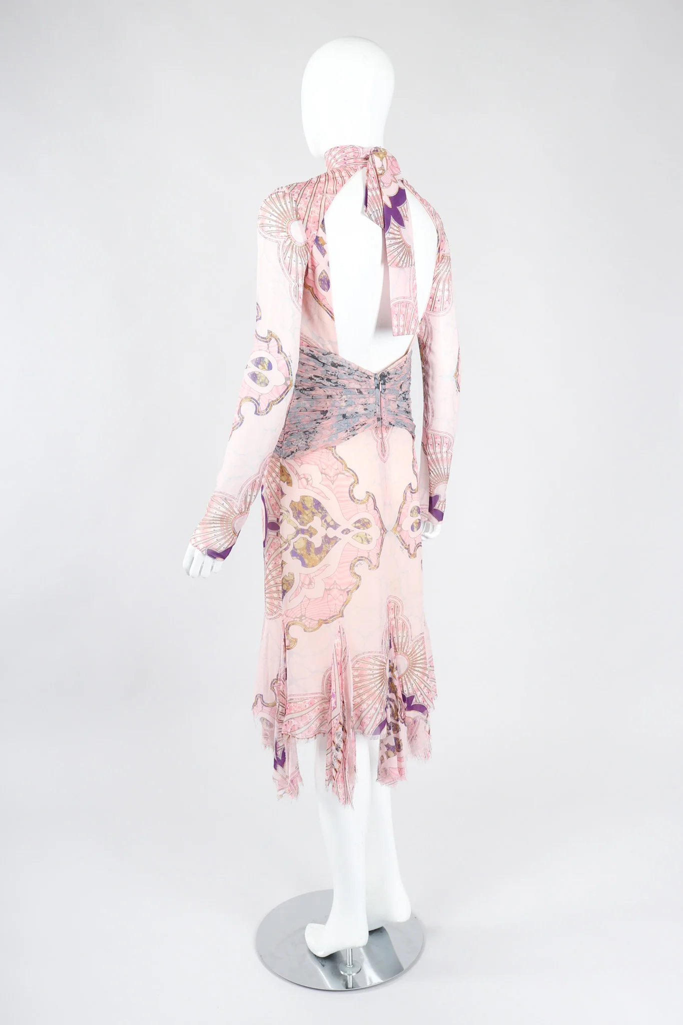 Slashed Chiffon Cutout Dress - Image 5