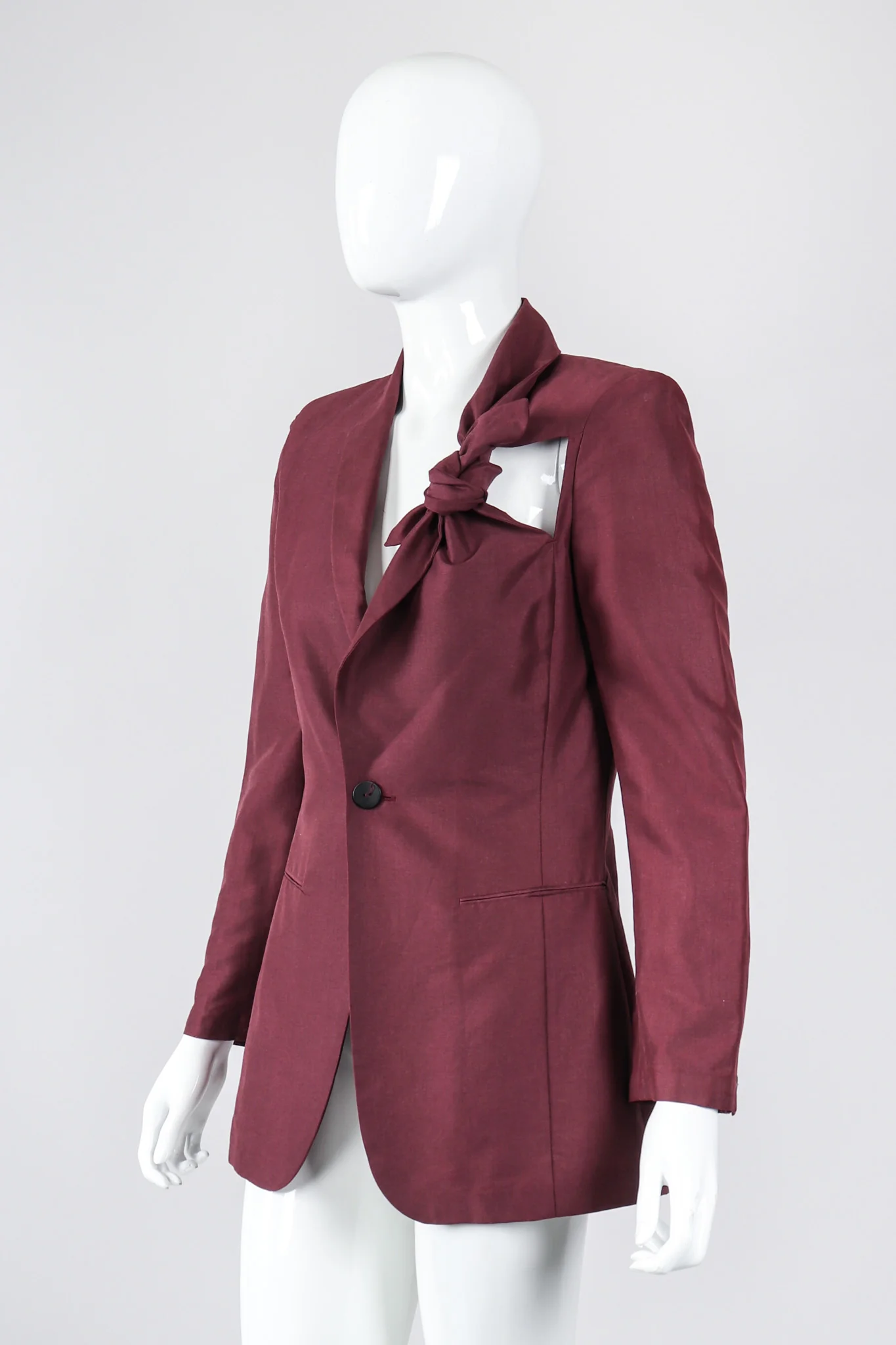 Slashed Cutout Tie Jacket