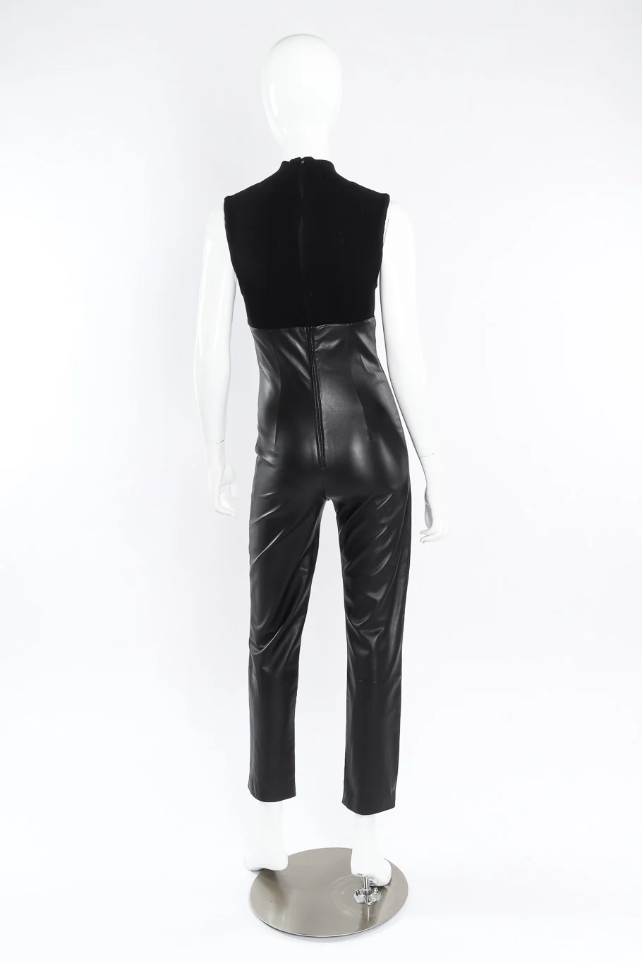 Sleeveless Leather Jumpsuit - Image 3