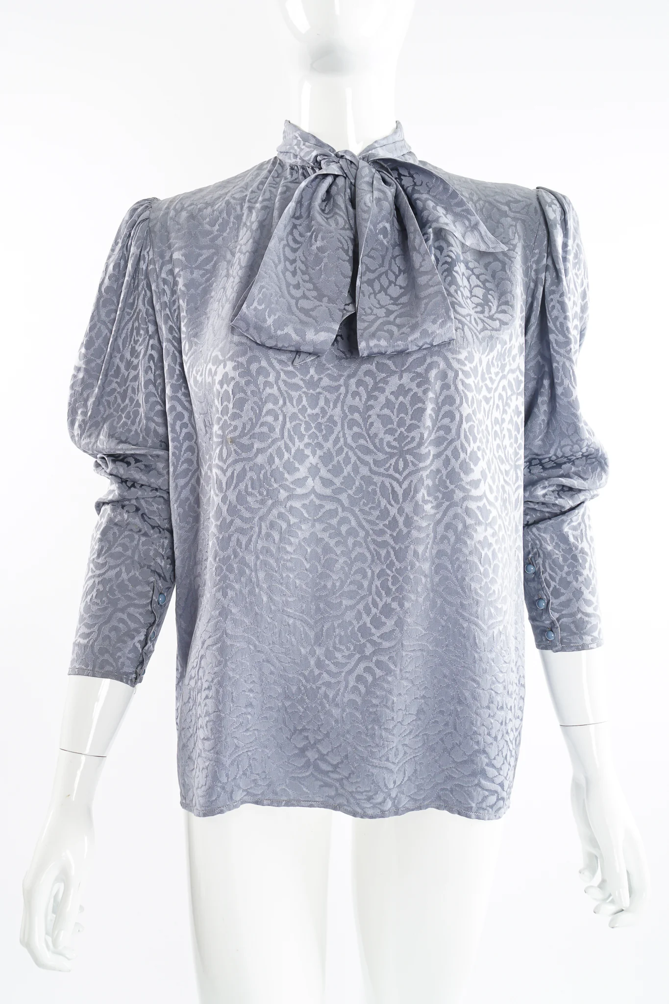 Slit Neck Bow Blouse - Image 2