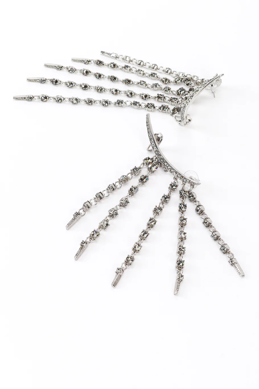 Smokey Crescent Moon & Falling Stars Earrings - Image 3