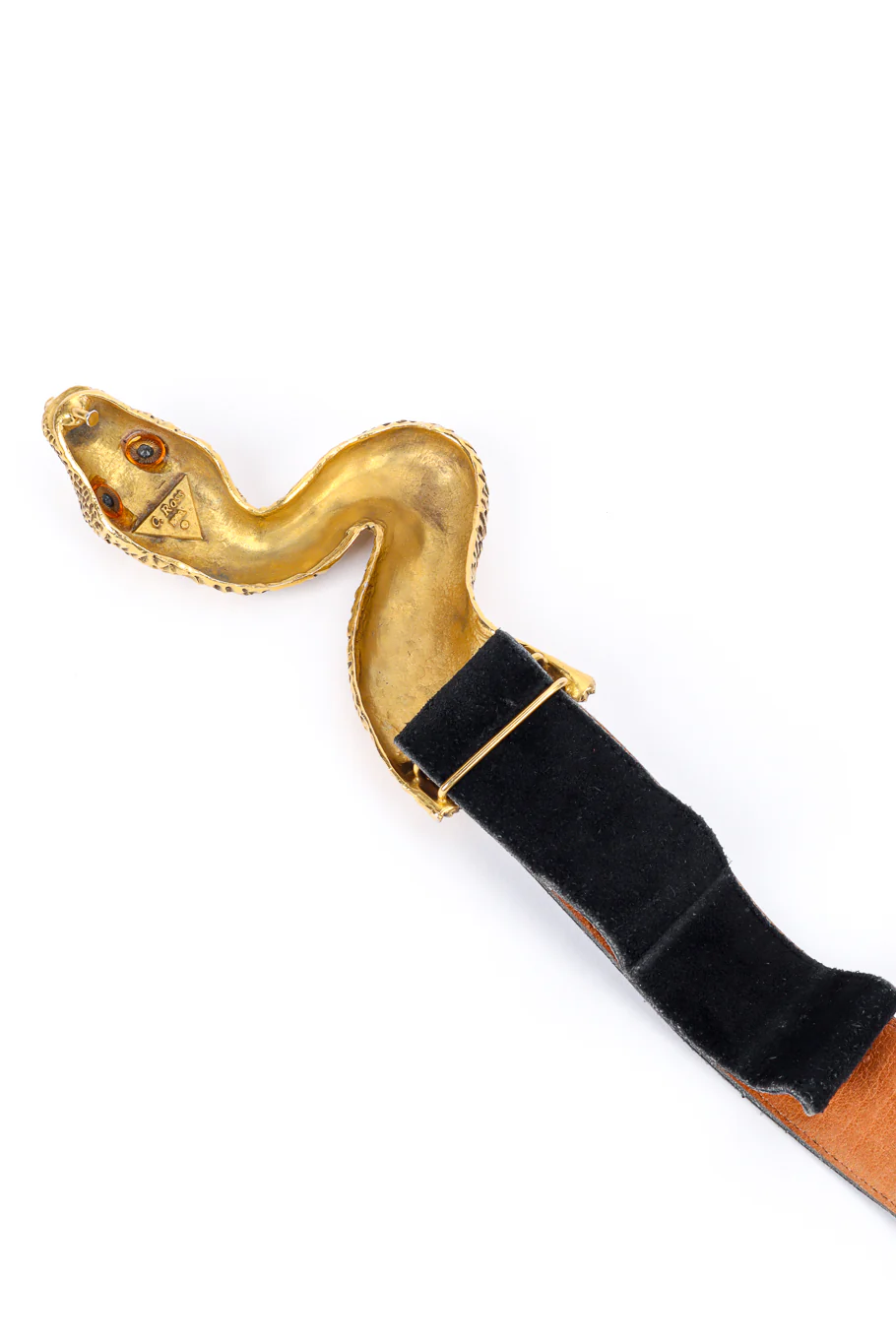 Snake Buckle Suede Belt - Image 9