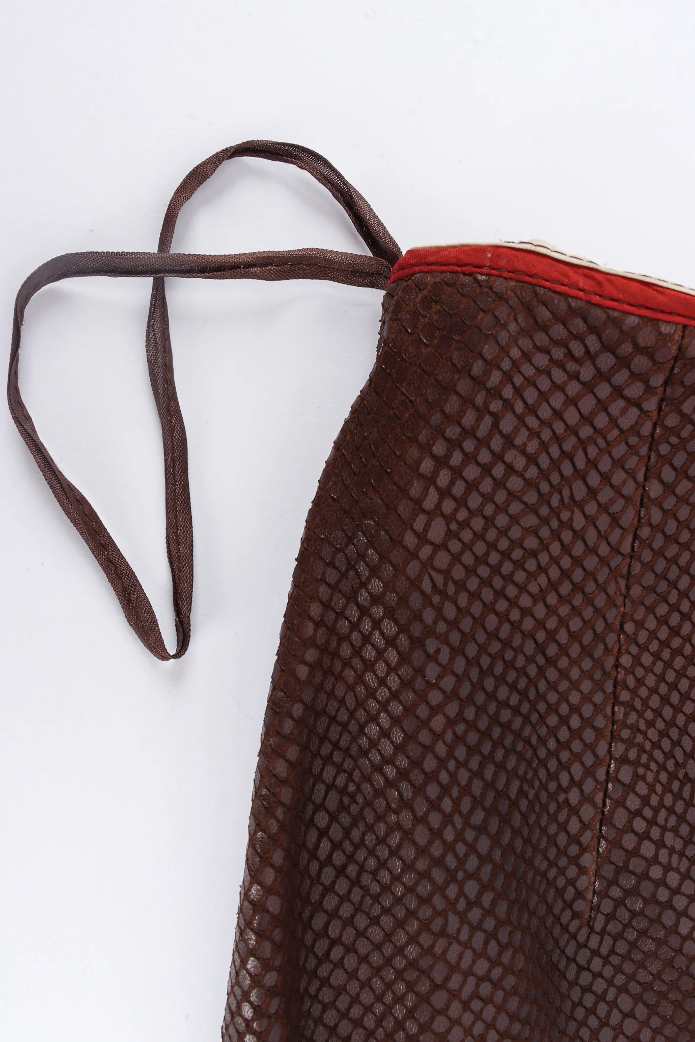 Snake Embossed Leather Skirt - Image 5